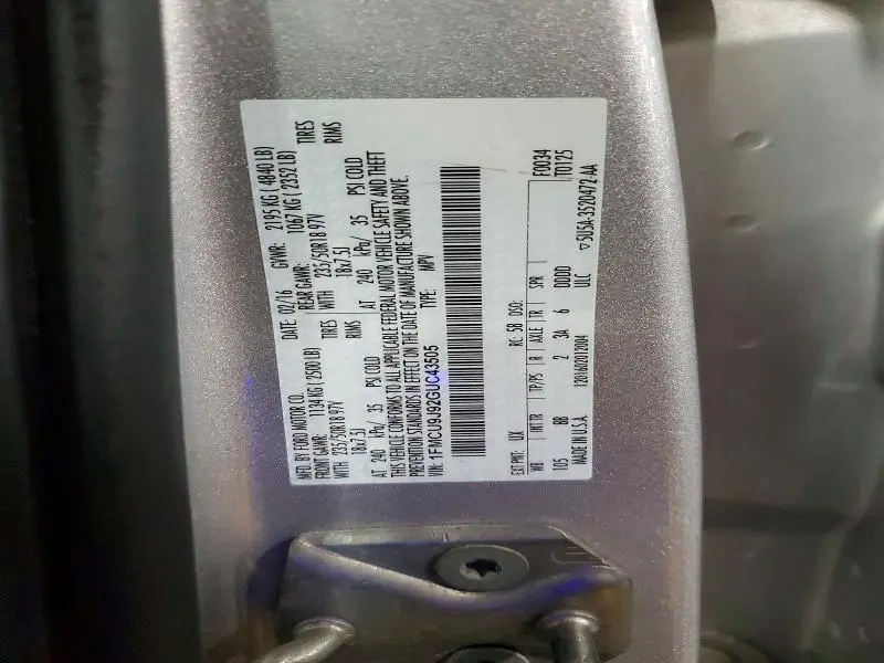 2016 FORD ESCAPE TITANIUM  