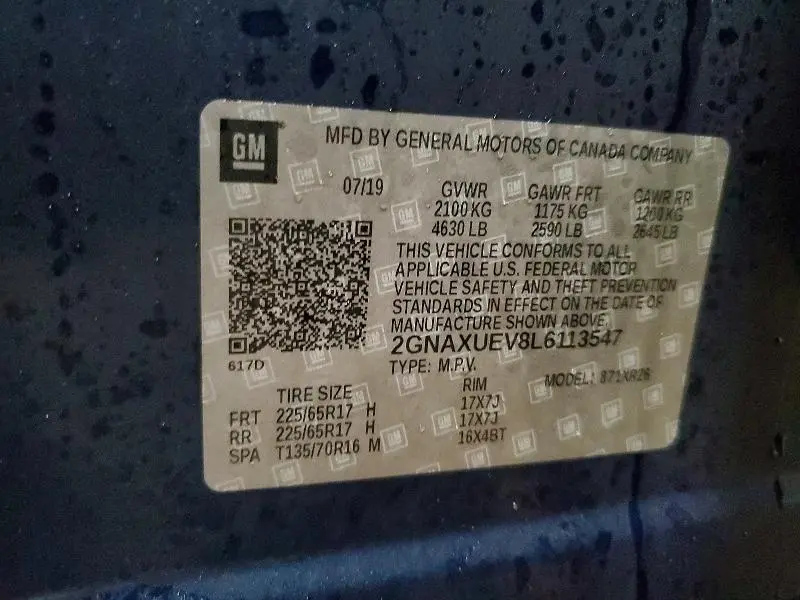 2020 CHEVROLET EQUINOX LT  