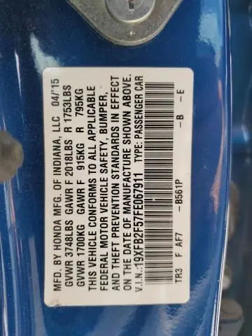2015 HONDA CIVIC LX  