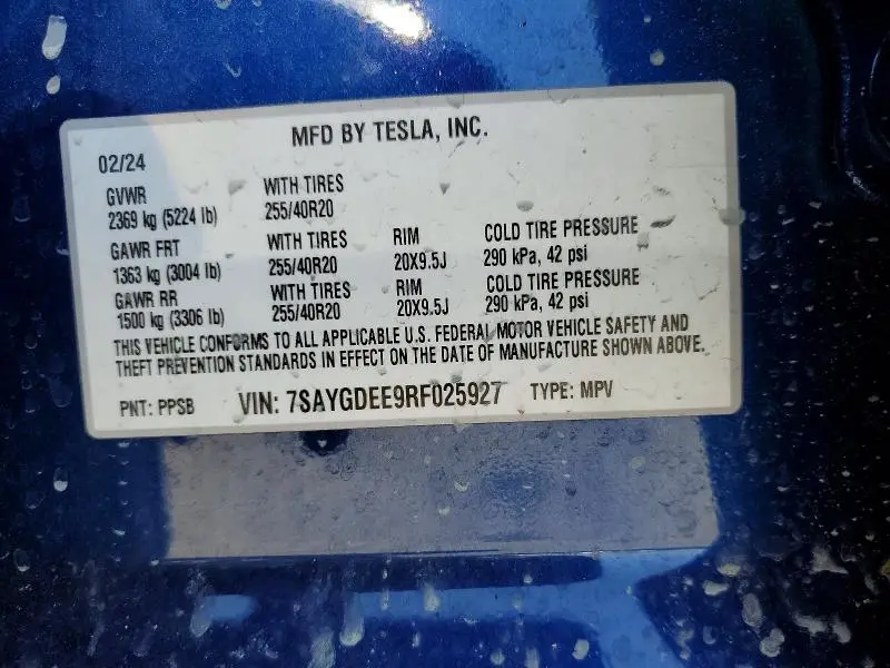 2024 TESLA MODEL Y   