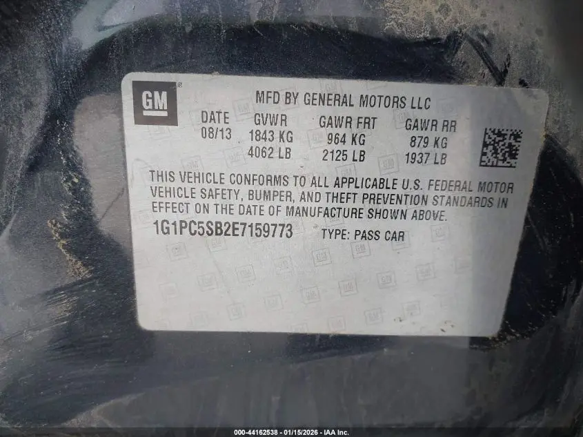 2014 CHEVROLET CRUZE 1LT AUTO