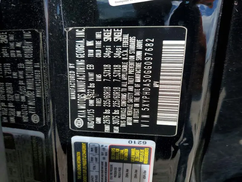 2016 KIA SORENTO EX  