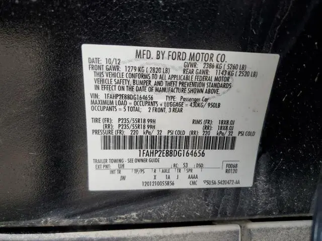 2013 FORD TAURUS SEL  