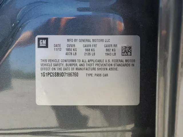 2013 CHEVROLET CRUZE LT  