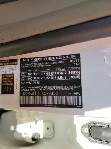 2015 MB GL-450 4 MATIC- R&D- CLN TITLE- PRI FLEET
