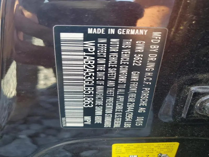2016 PORSCHE MACAN S  