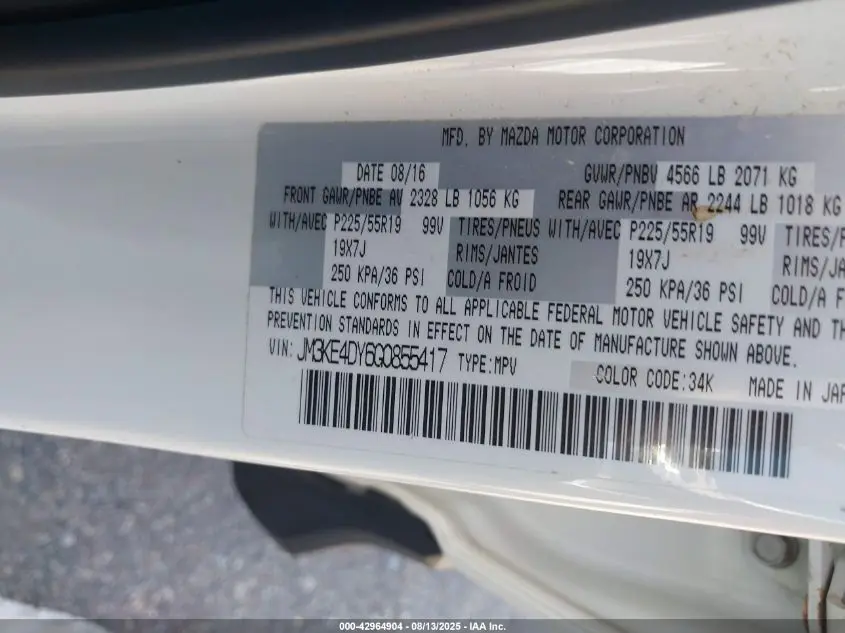 2016 MAZDA CX-5 GRAND TOURING