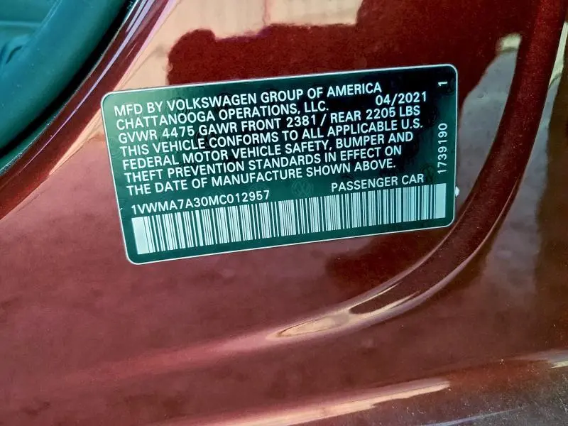 2021 VOLKSWAGEN PASSAT R-LINE  