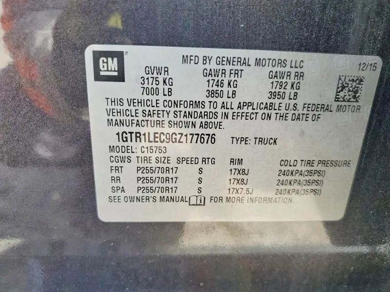2016 GMC SIERRA C1500  