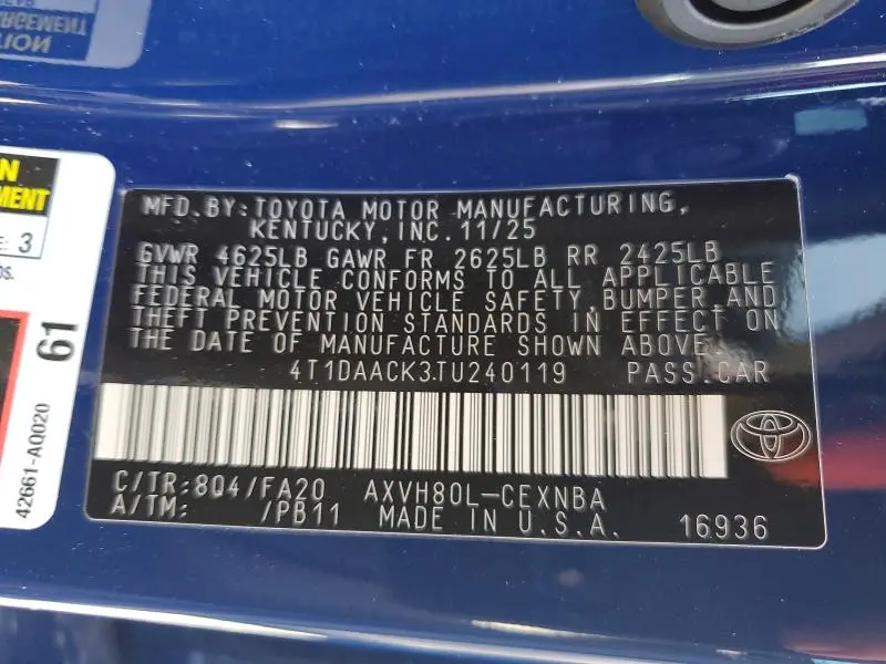 2026 TOYOTA CAMRY XSE  