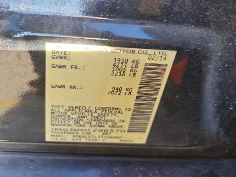 2014 NISSAN ALTIMA 2.5  