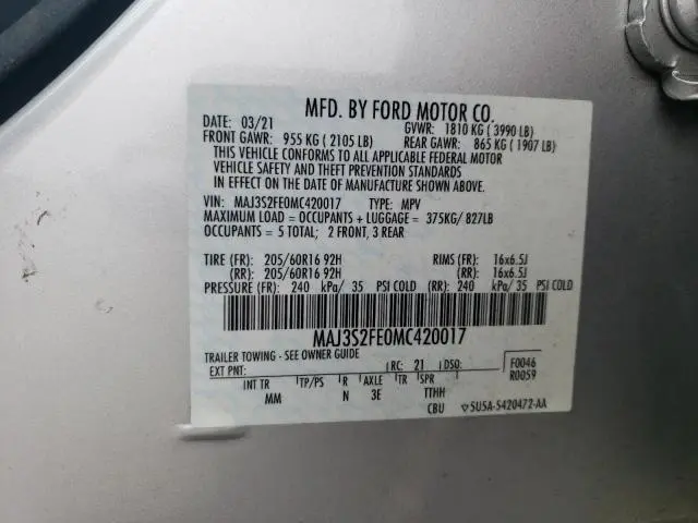 2021 FORD ECOSPORT S  