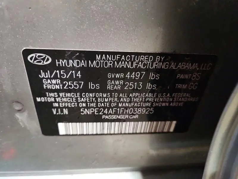 2015 HYUNDAI SONATA SE  