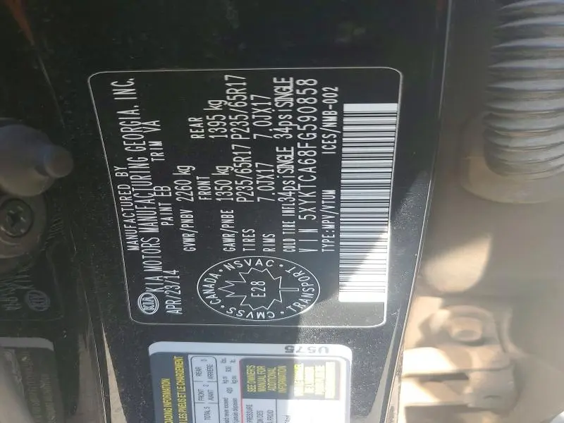 2015 KIA SORENTO LX  