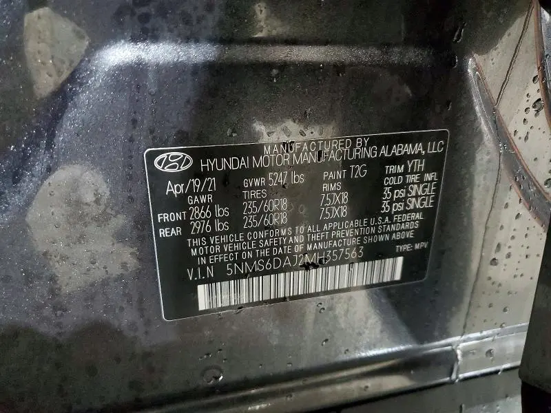 2021 HYUNDAI SANTA FE SEL  