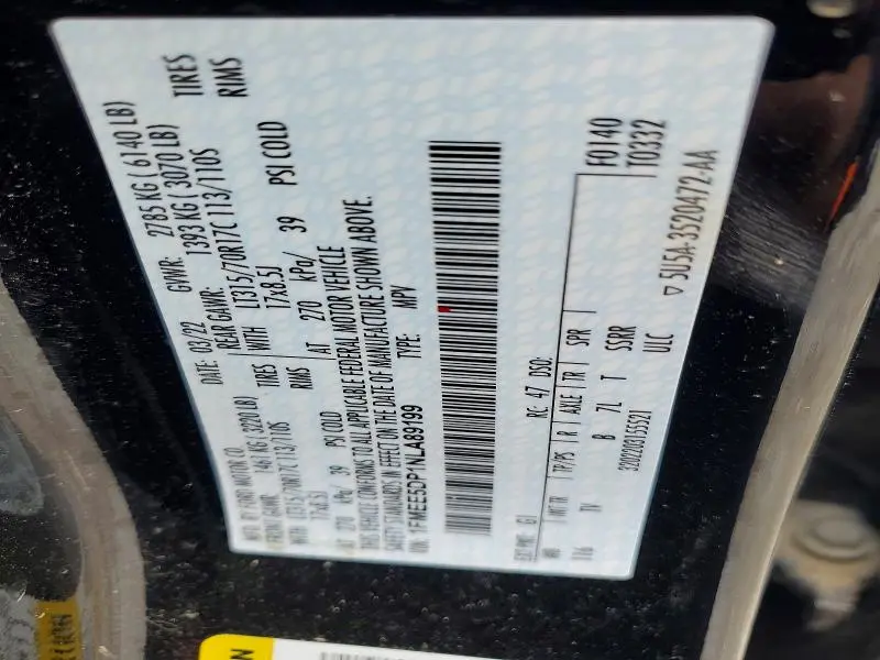 2022 FORD BRONCO BASE  