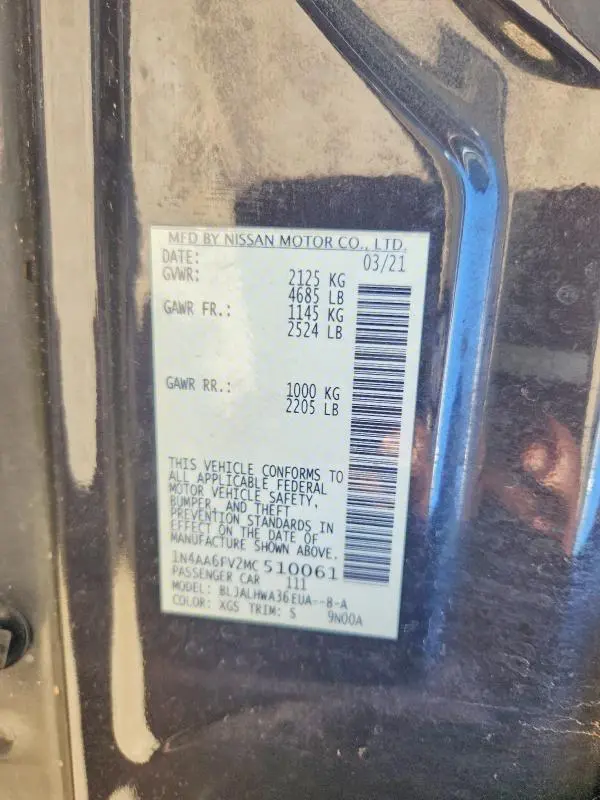 2021 NISSAN MAXIMA PLATINUM  