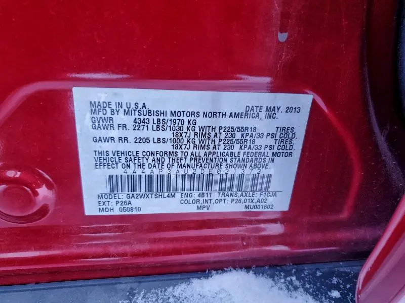 2013 MITSUBISHI OUTLANDER SPORT ES  