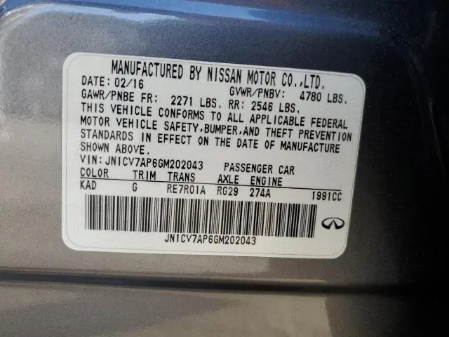 2016 INFINITI Q50 BASE  