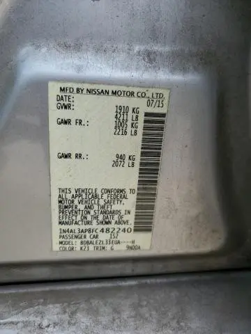 2015 NISSAN ALTIMA 2.5  