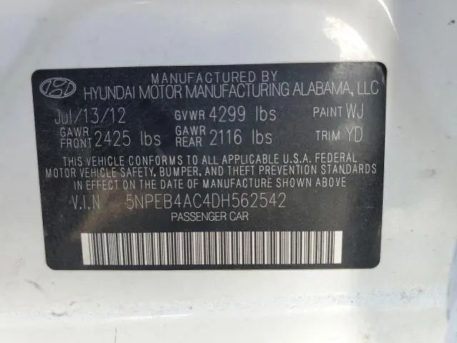 2013 HYUNDAI SONATA GLS  
