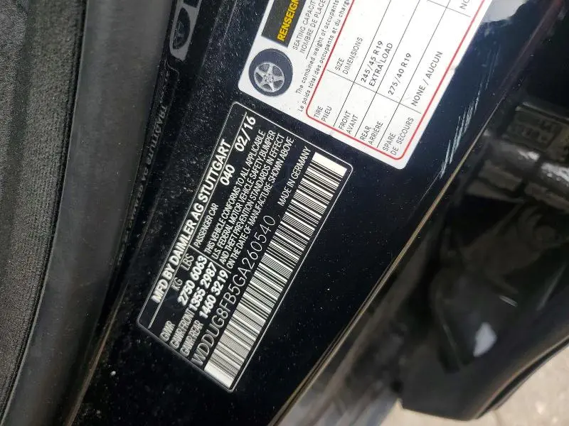 2016 MERCEDES-BENZ S 550 4MATIC  