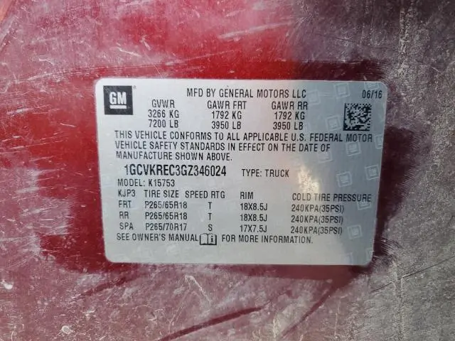 2016 CHEVROLET SILVERADO K1500 LT  