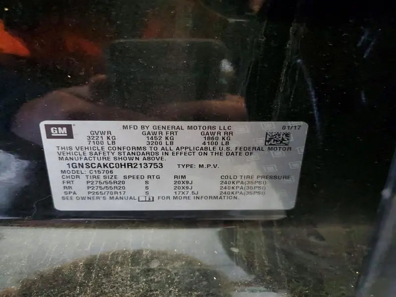 2017 CHEVROLET TAHOE C1500 LS  