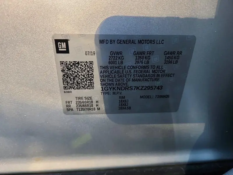 2019 CADILLAC XT5 LUXURY  