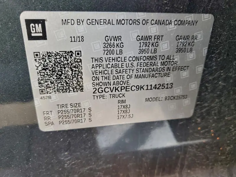 2019 CHEVROLET SILVERADO LD K1500 LT  