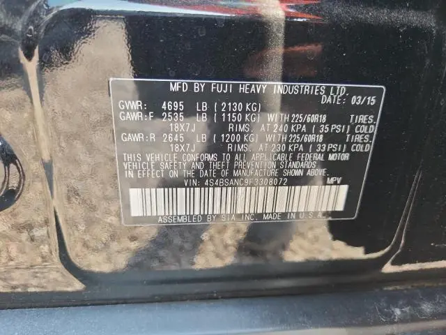 2015 SUBARU OUTBACK 2.5I LIMITED  