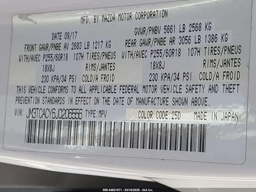 2018 MAZDA CX-9 TOURING