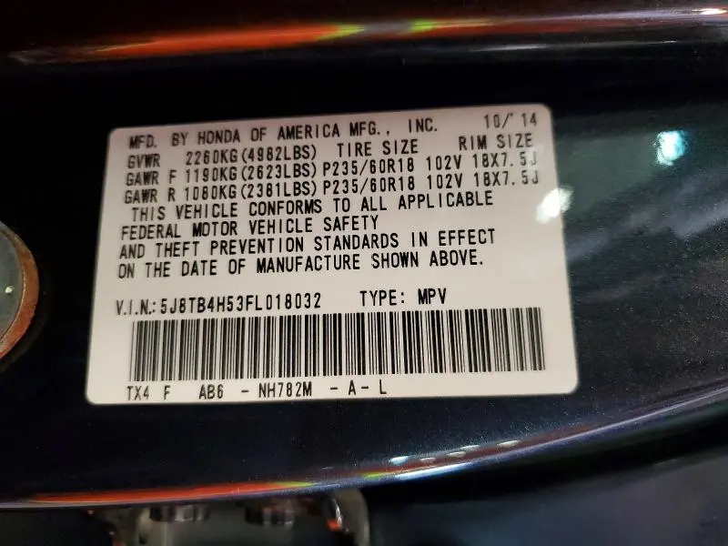 2015 ACURA RDX TECHNOLOGY  