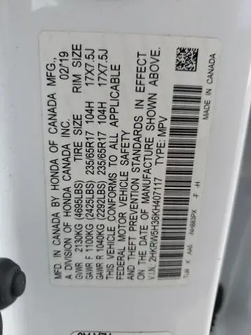 2019 HONDA CR-V LX