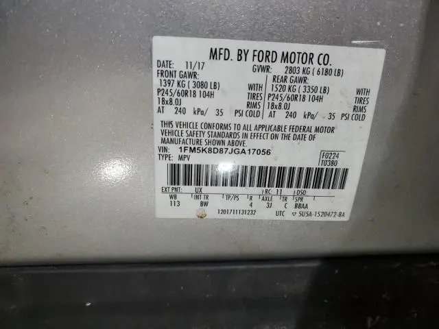 2018 FORD EXPLORER XLT  