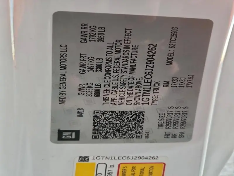 2018 GMC SIERRA C1500  