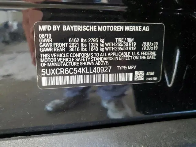 2019 BMW X5 XDRIVE40I  