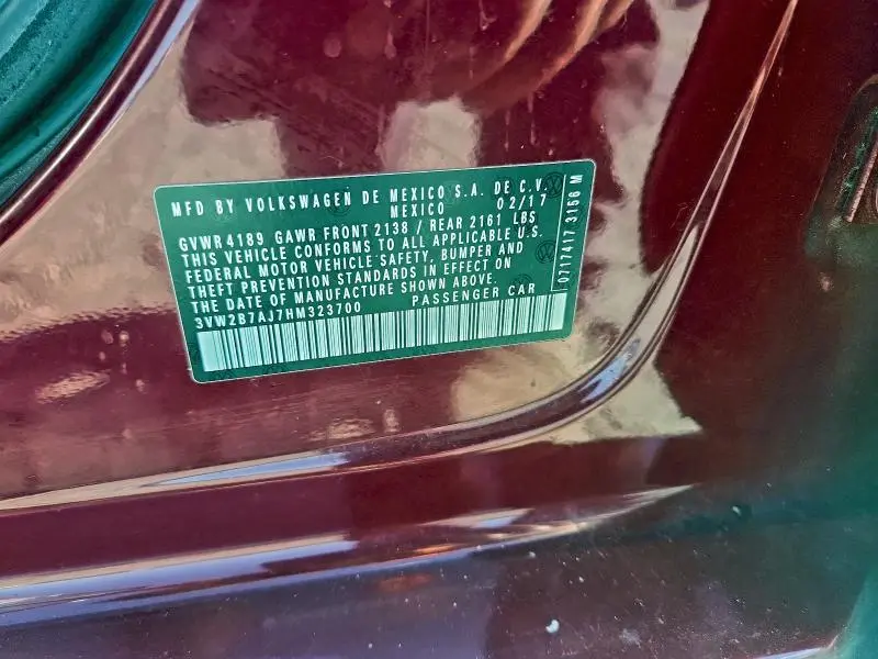 2017 VOLKSWAGEN JETTA S  