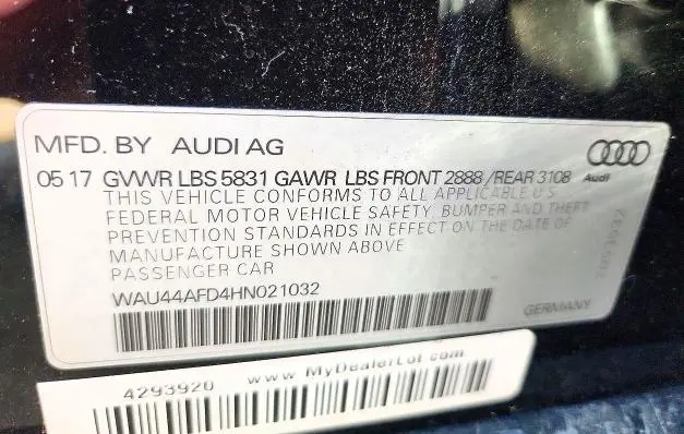 2017 AUDI A8 L QUATTRO  