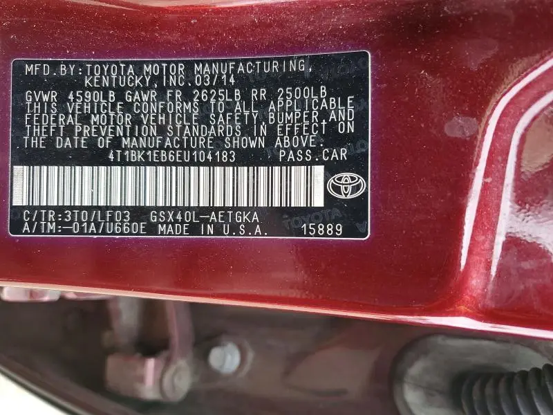 2014 TOYOTA AVALON XLE PREMIUM  