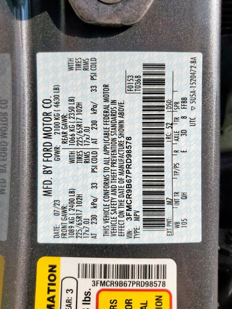 2023 FORD BRONCO SPORT BIG BEND  