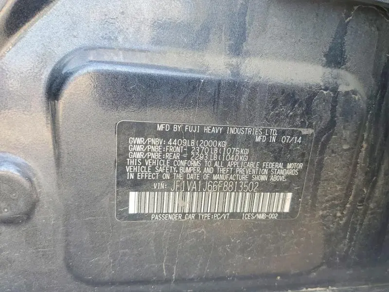 2015 SUBARU WRX LIMITED  