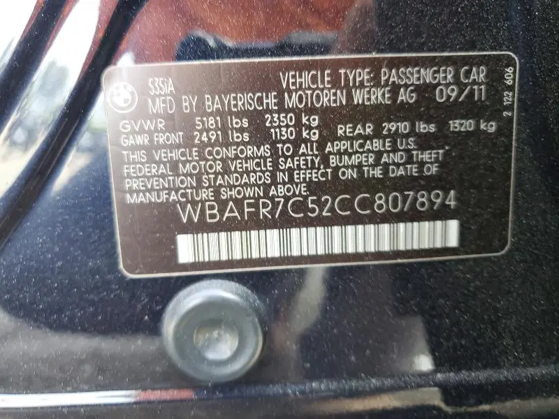 2012 BMW 535 I  