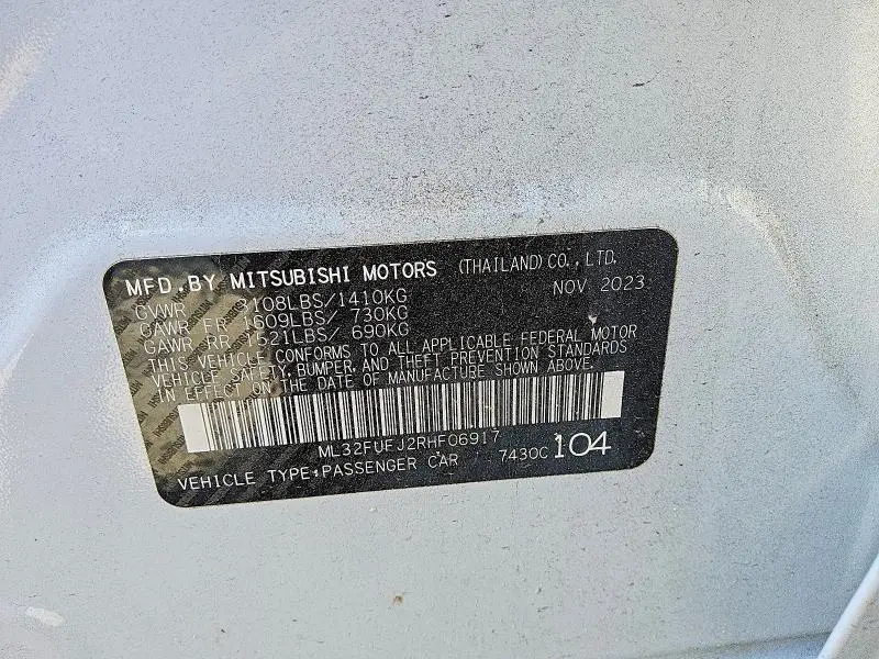 2024 MITSUBISHI MIRAGE G4 ES/G4 LE/G4 BLACK EDITION  