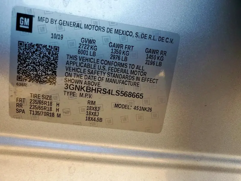 2020 CHEVROLET BLAZER 2LT