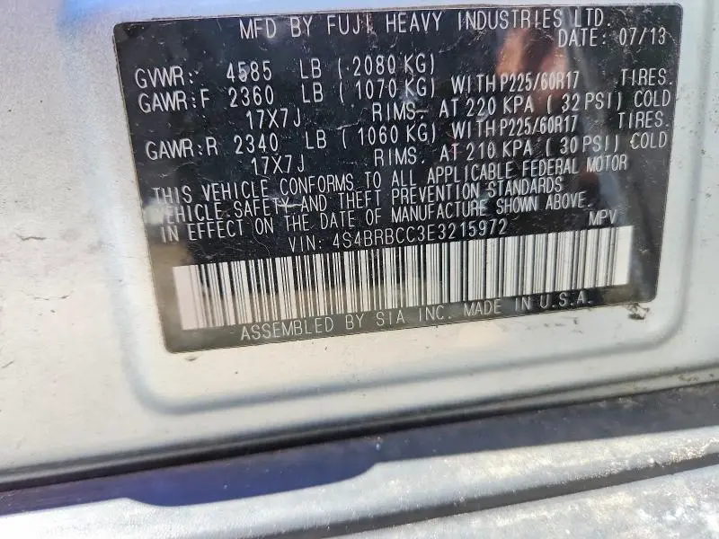 2014 SUBARU OUTBACK 2.5I PREMIUM  