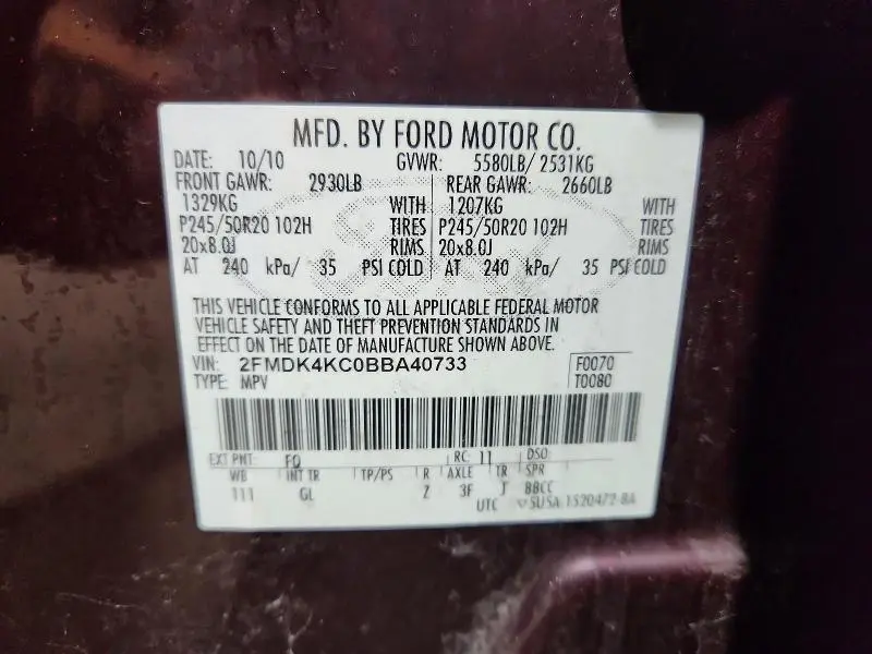 2011 FORD EDGE LIMITED  