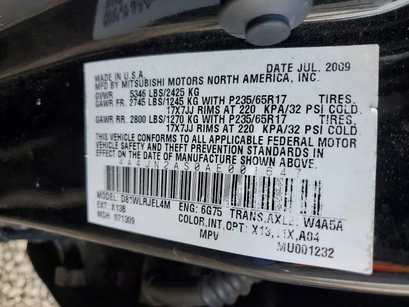 2010 MITSUBISHI ENDEAVOR LS  