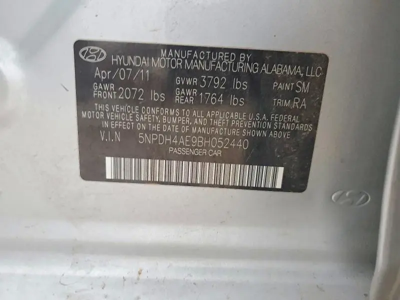 2011 HYUNDAI ELANTRA GLS  