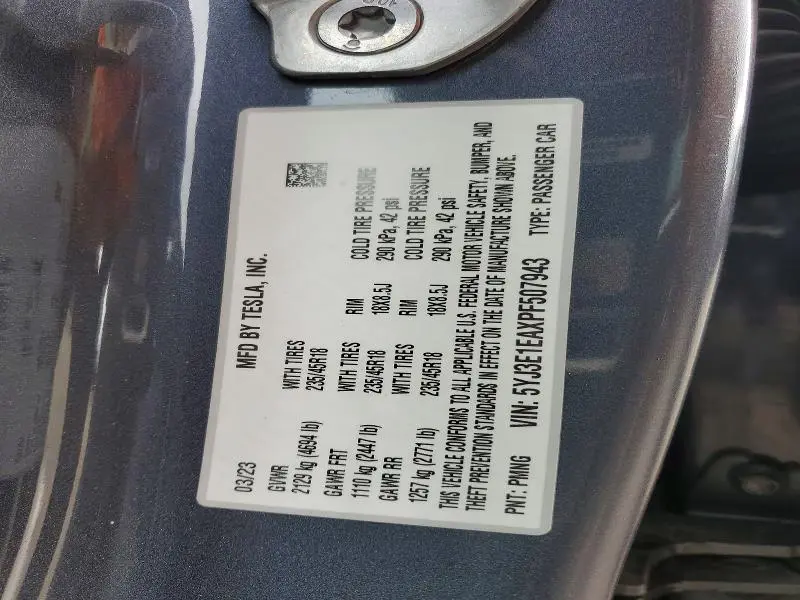 2023 TESLA MODEL 3   